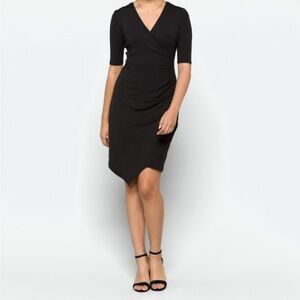 GOLDRAY Black Wrap Dress